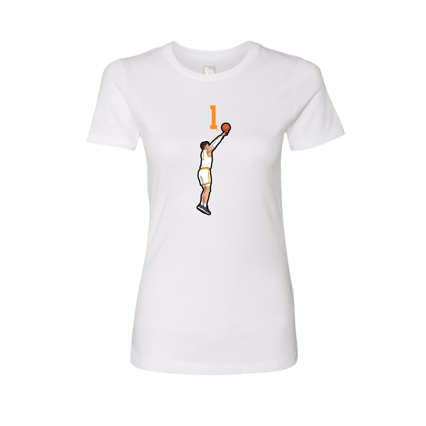 Fitted Women's Tee — Number Top in White