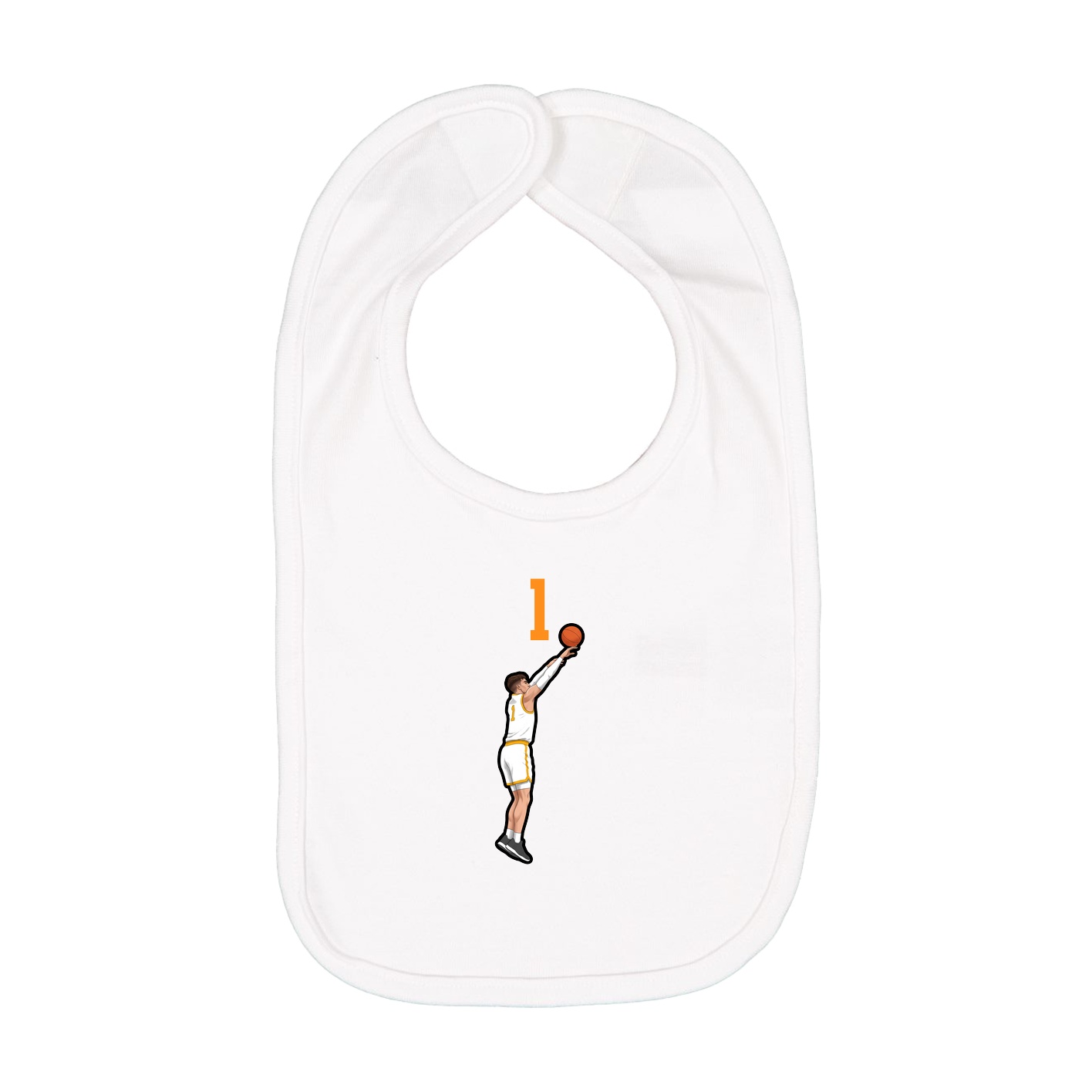 Infant Bib — Number Top in White