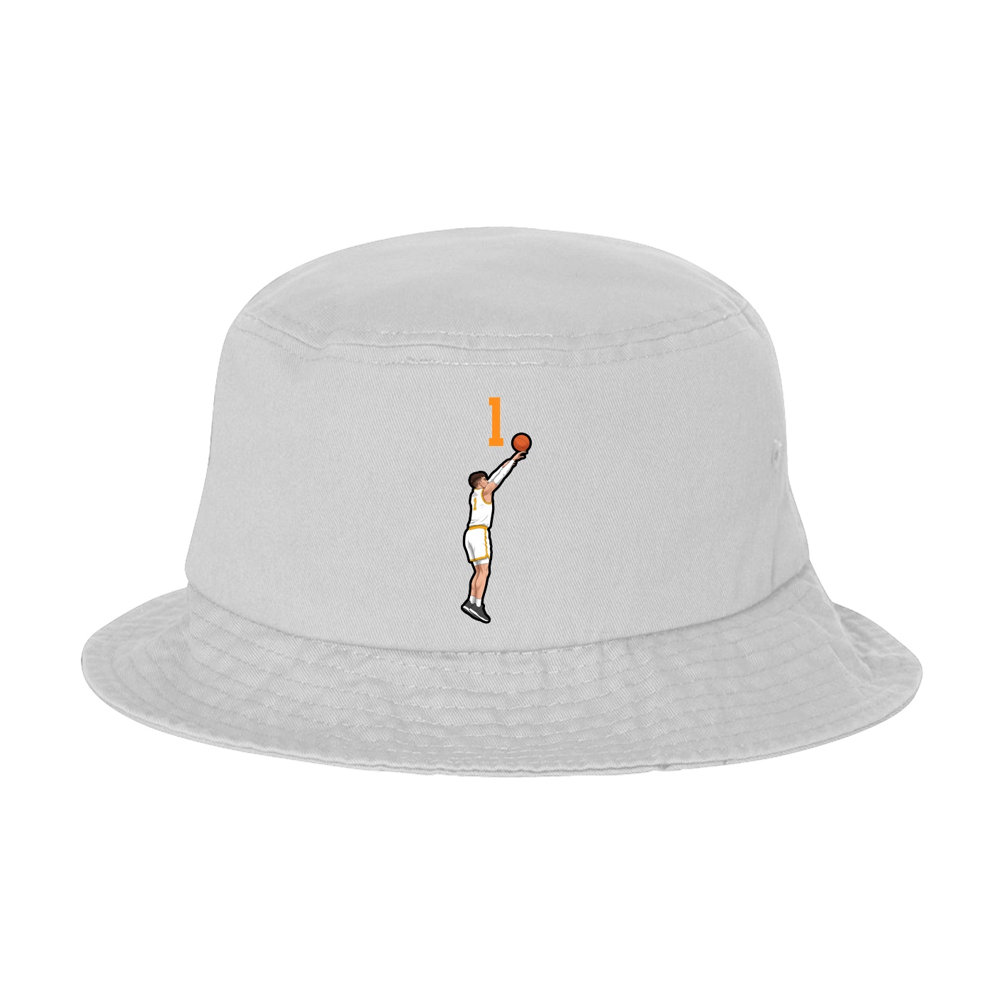 Bucket Cap — Number Top in White