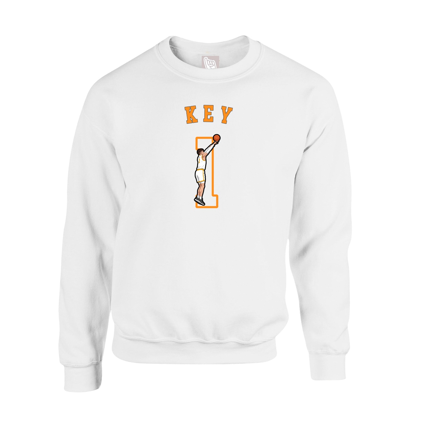 Fleece Crew — Shirsey Arch in White