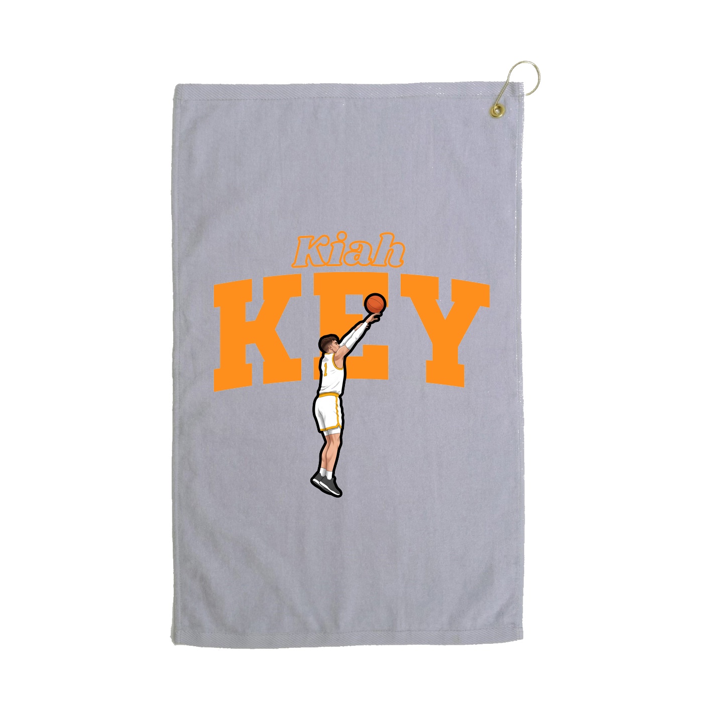 Golf Towel — Name Arch in Grey