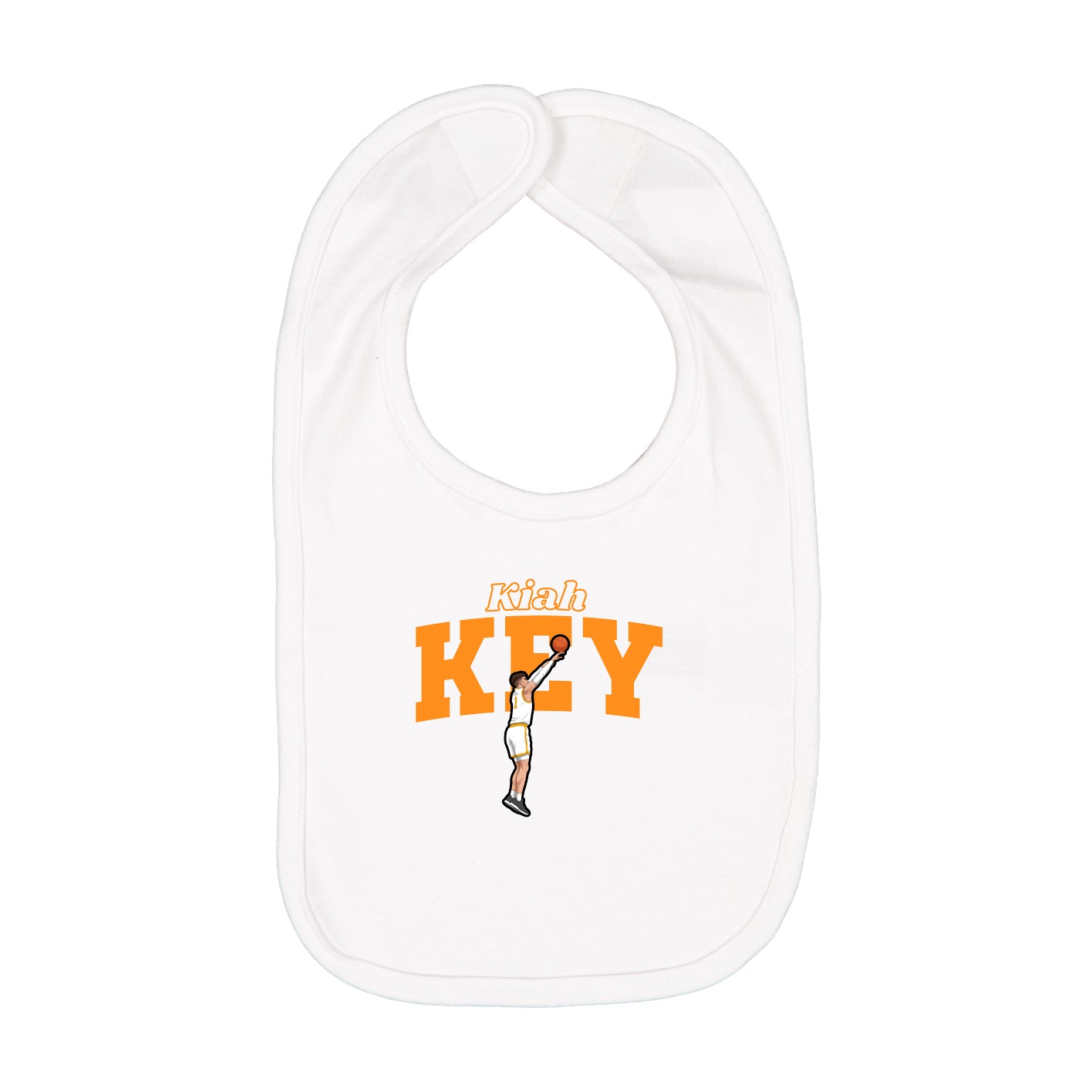 Infant Bib — Name Arch in White