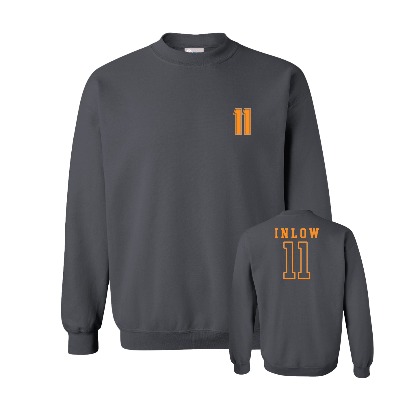 Fleece Crew — Chest Back in Grey