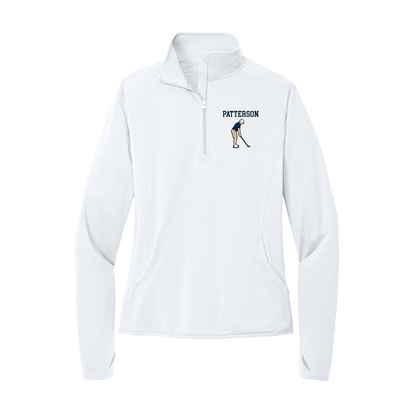 Women's Q-Zip Pullover — Shirsey in White