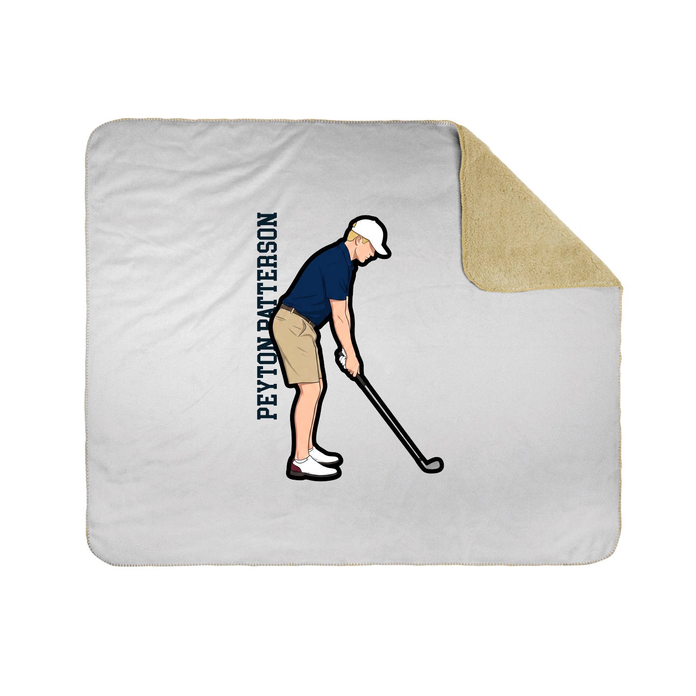 Throw Blanket — Name Vertical in White