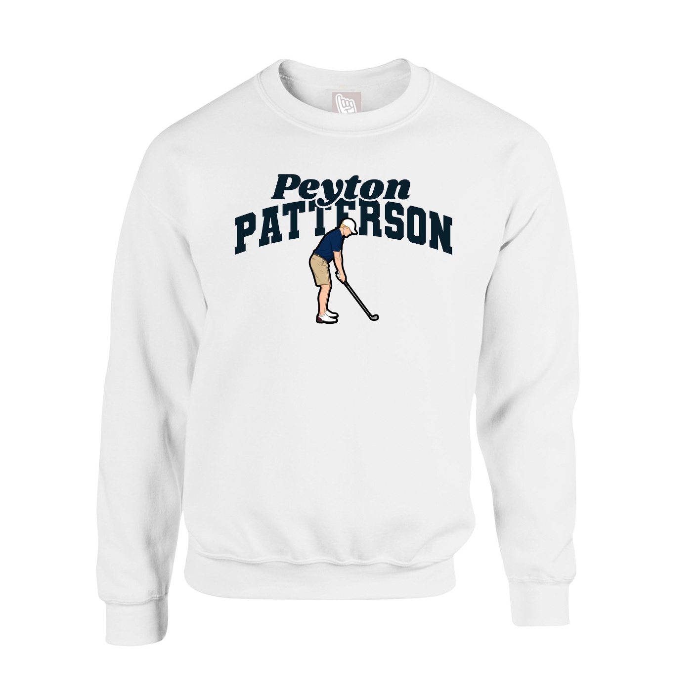 Fleece Crew — Signature Arch in White