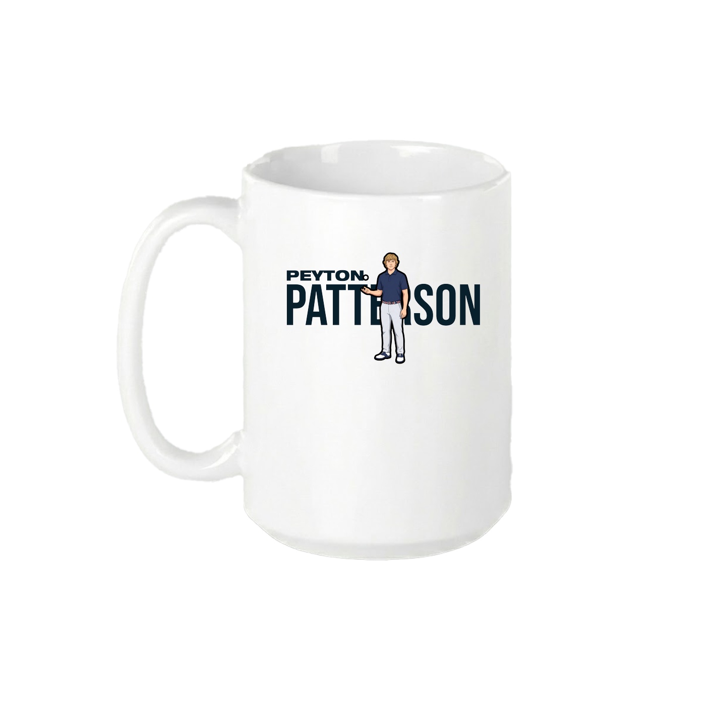 15oz Coffee Mug — Player Name in White