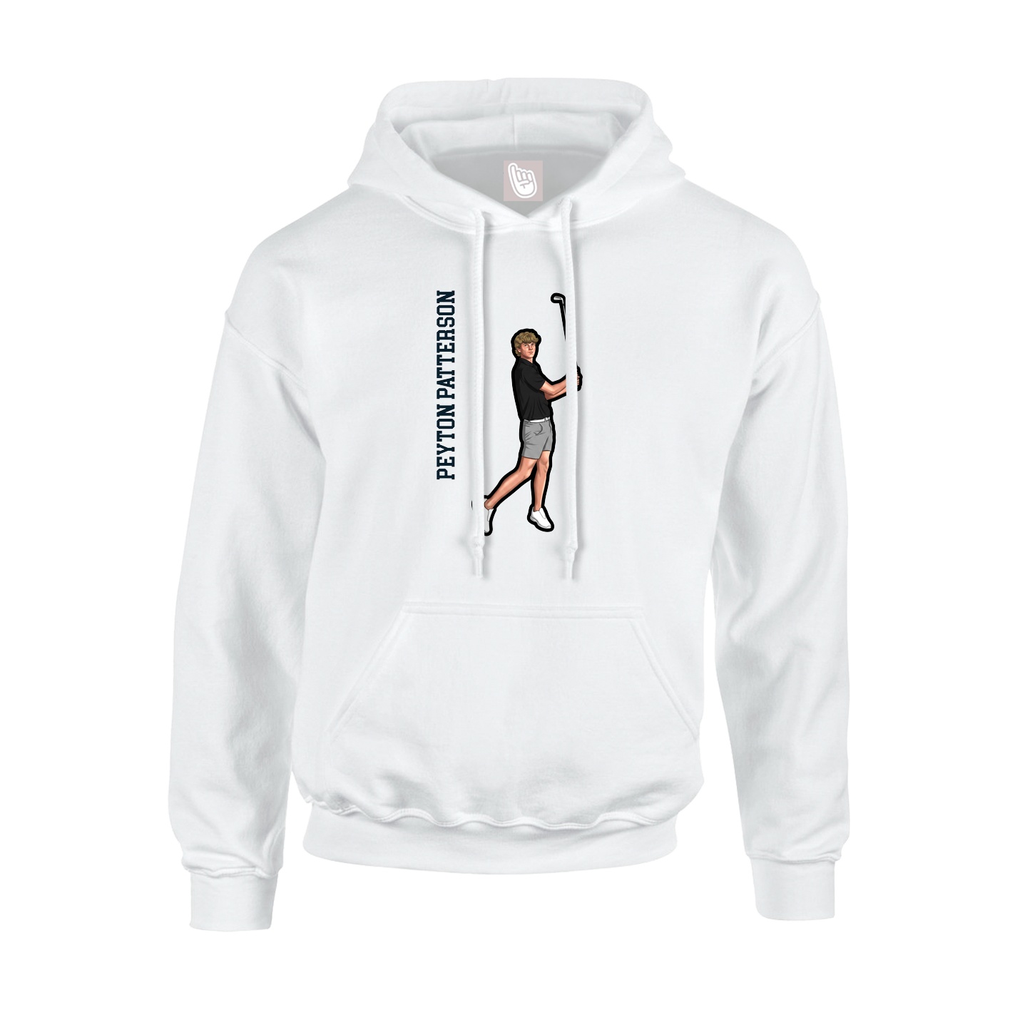Hoodie — Name Vertical in White