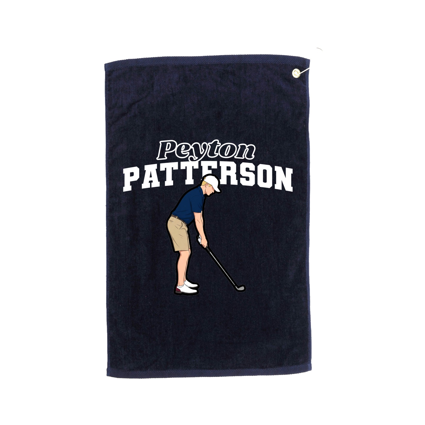 Golf Towel — Name Arch in Navy