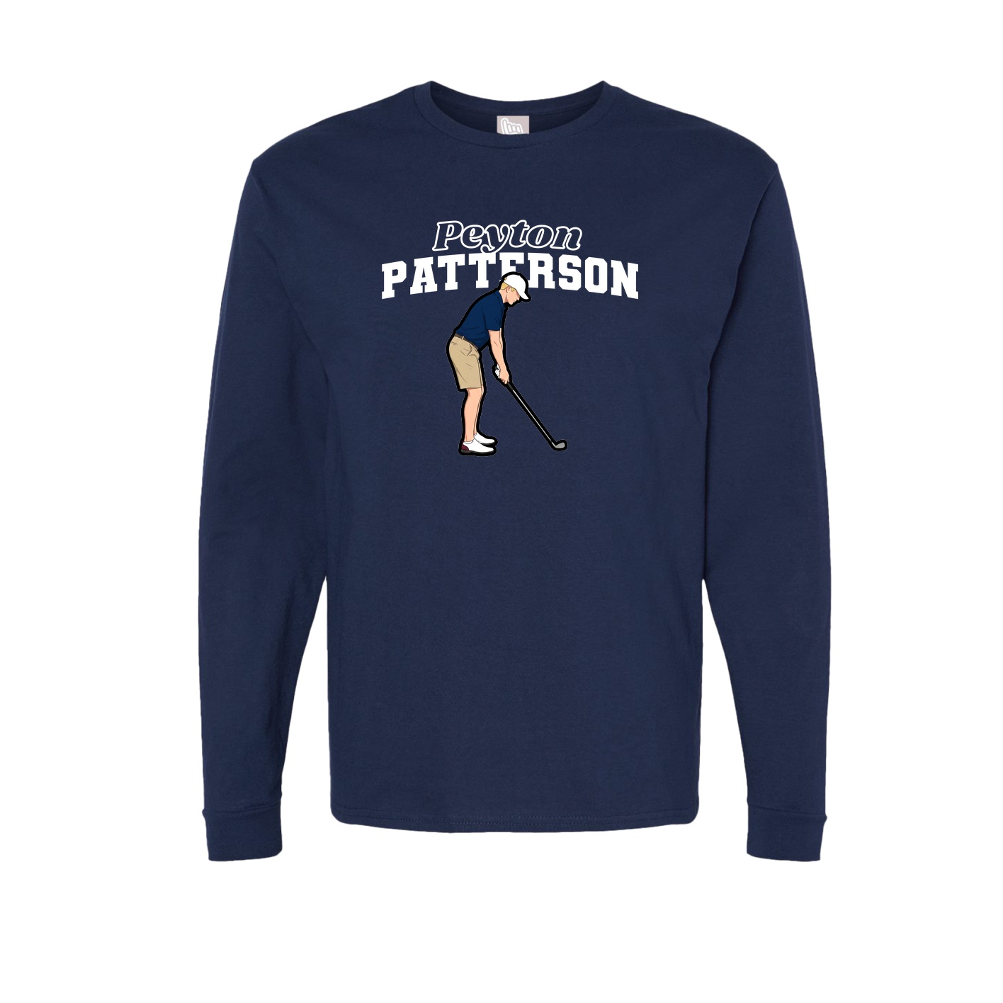 Long Sleeve Tee — Name Arch in Navy
