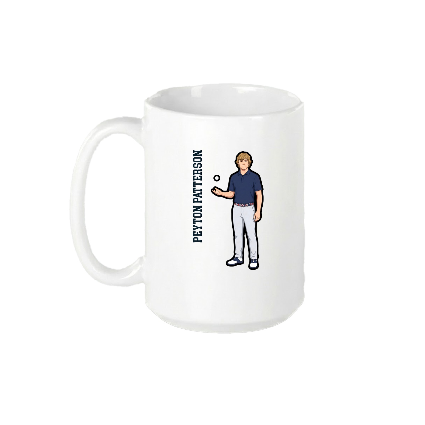 15oz Coffee Mug — Name Vertical in White
