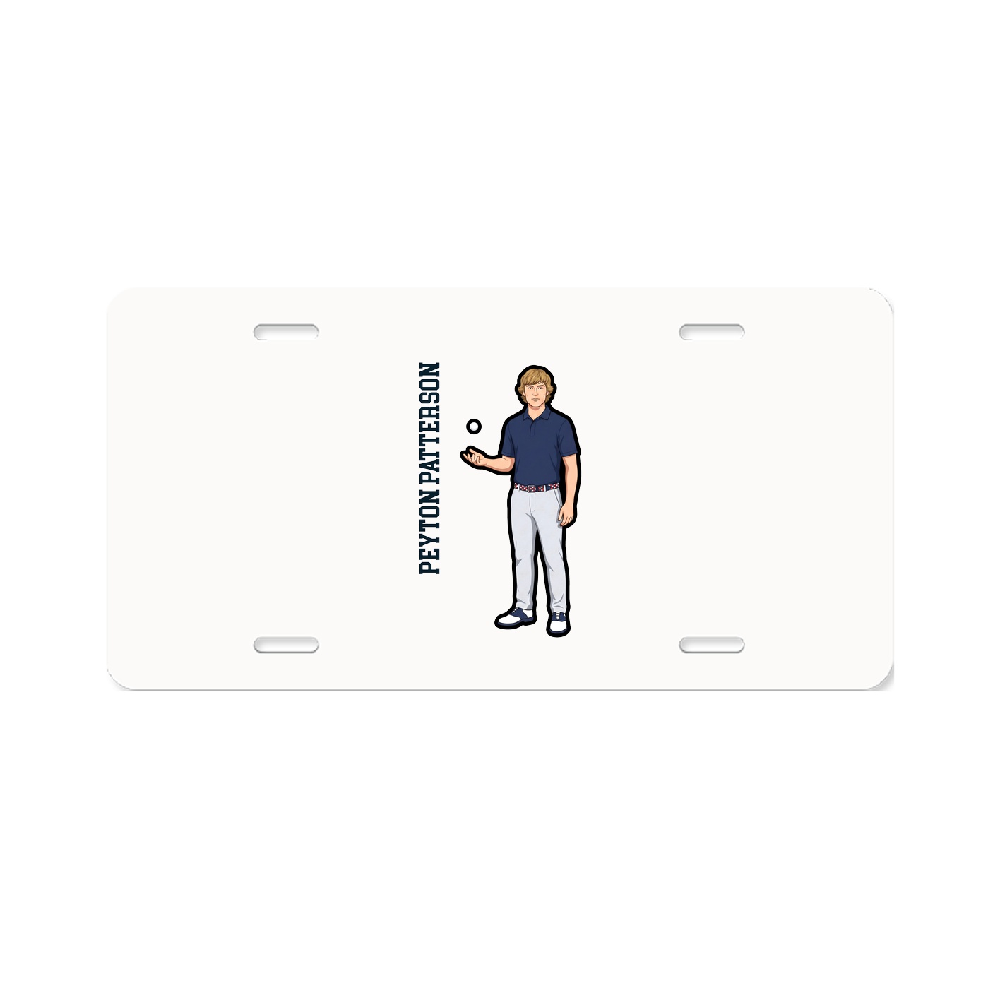 License Plate — Name Vertical in Classic