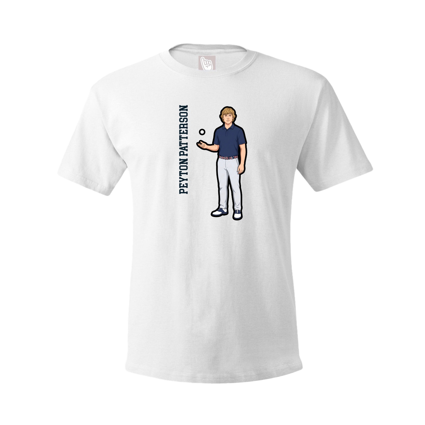 Tee — Name Vertical in White