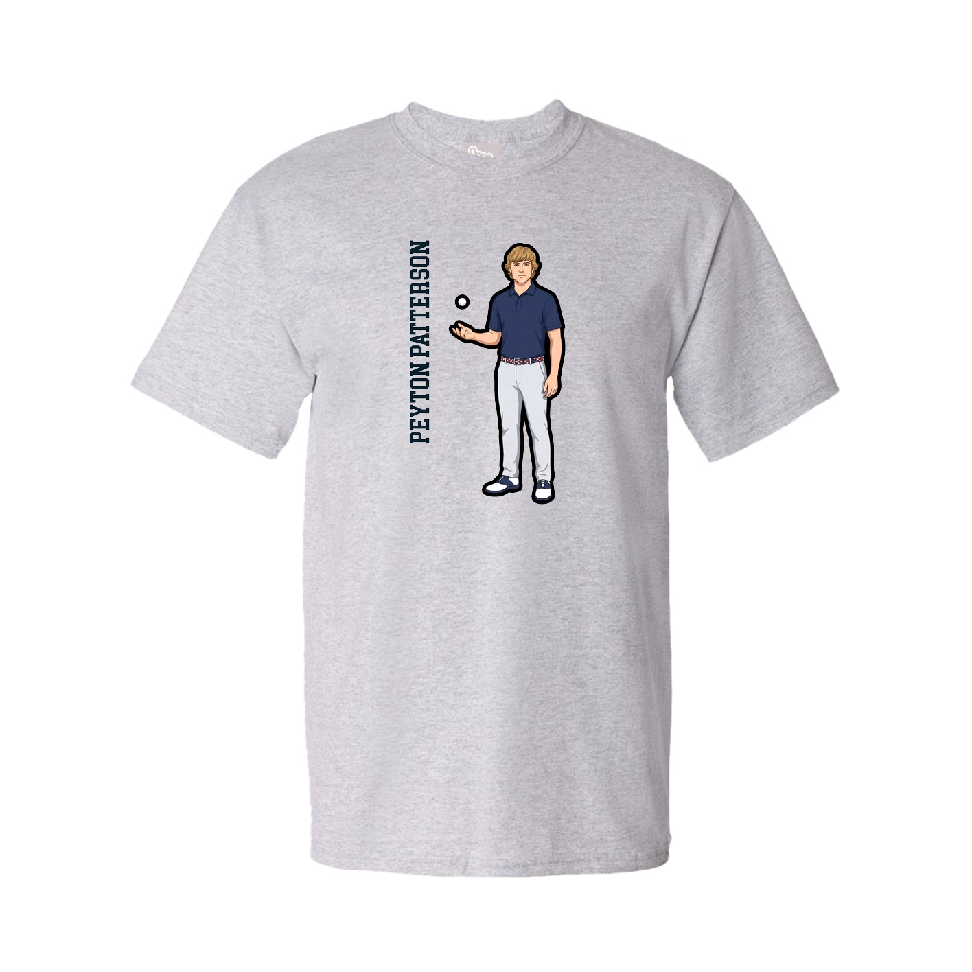 Youth Tee — Name Vertical in Grey