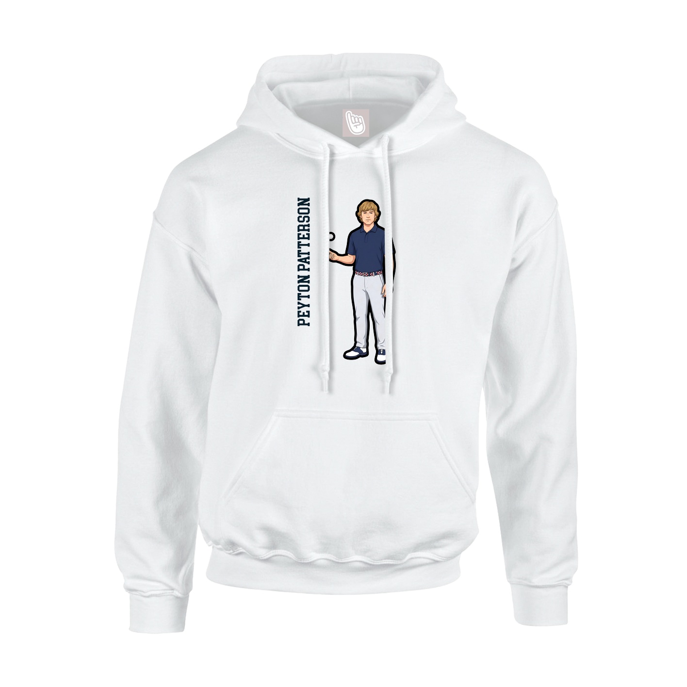Youth Hoodie — Name Vertical in White