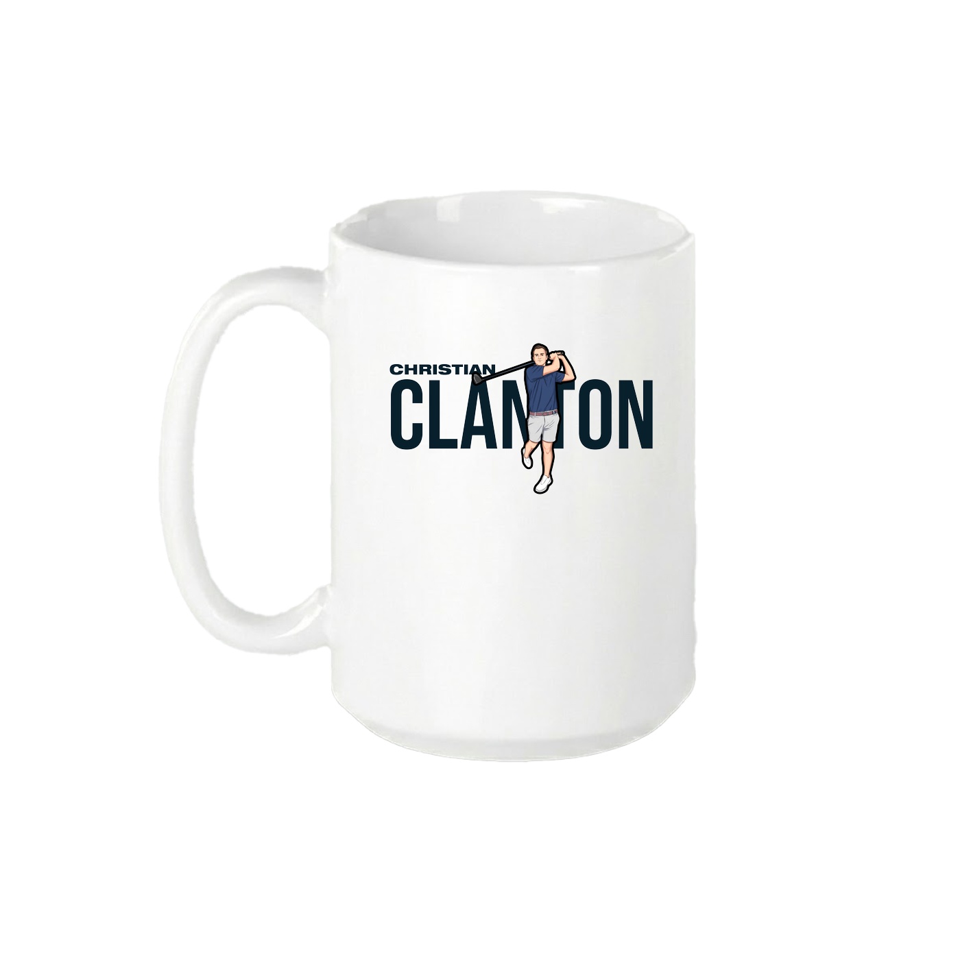 15oz Coffee Mug — Player Name in White