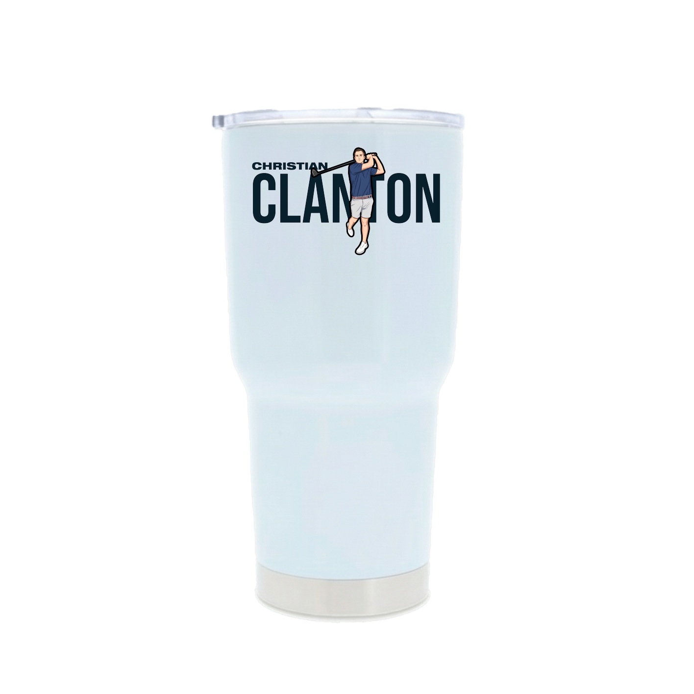 30oz Stainless Steel Tumbler — Player Name in White