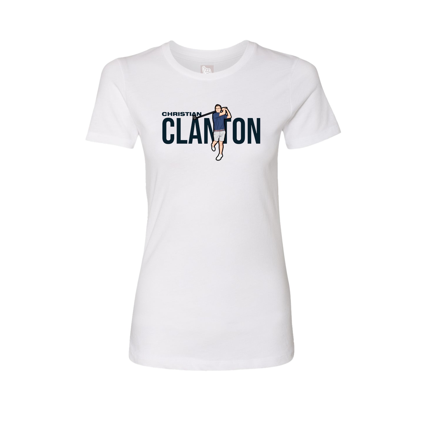 Fitted Women's Tee — Player Name in White