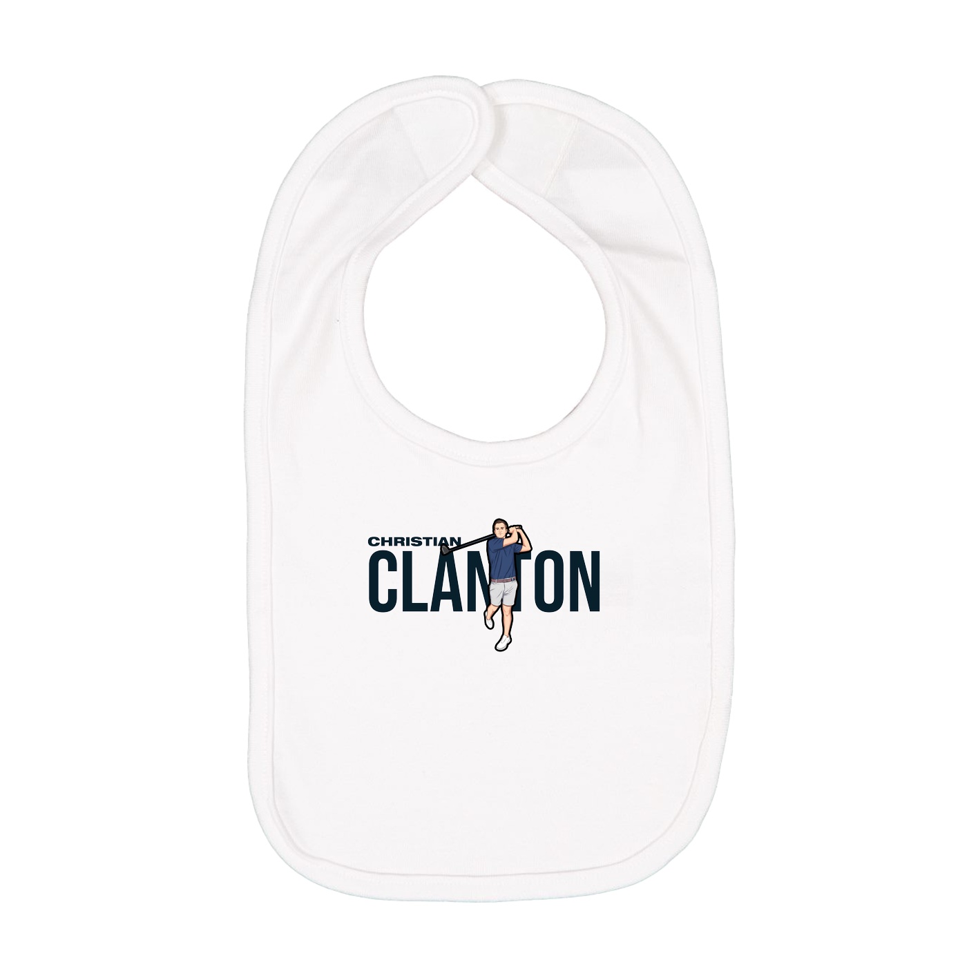 Infant Bib — Player Name in White