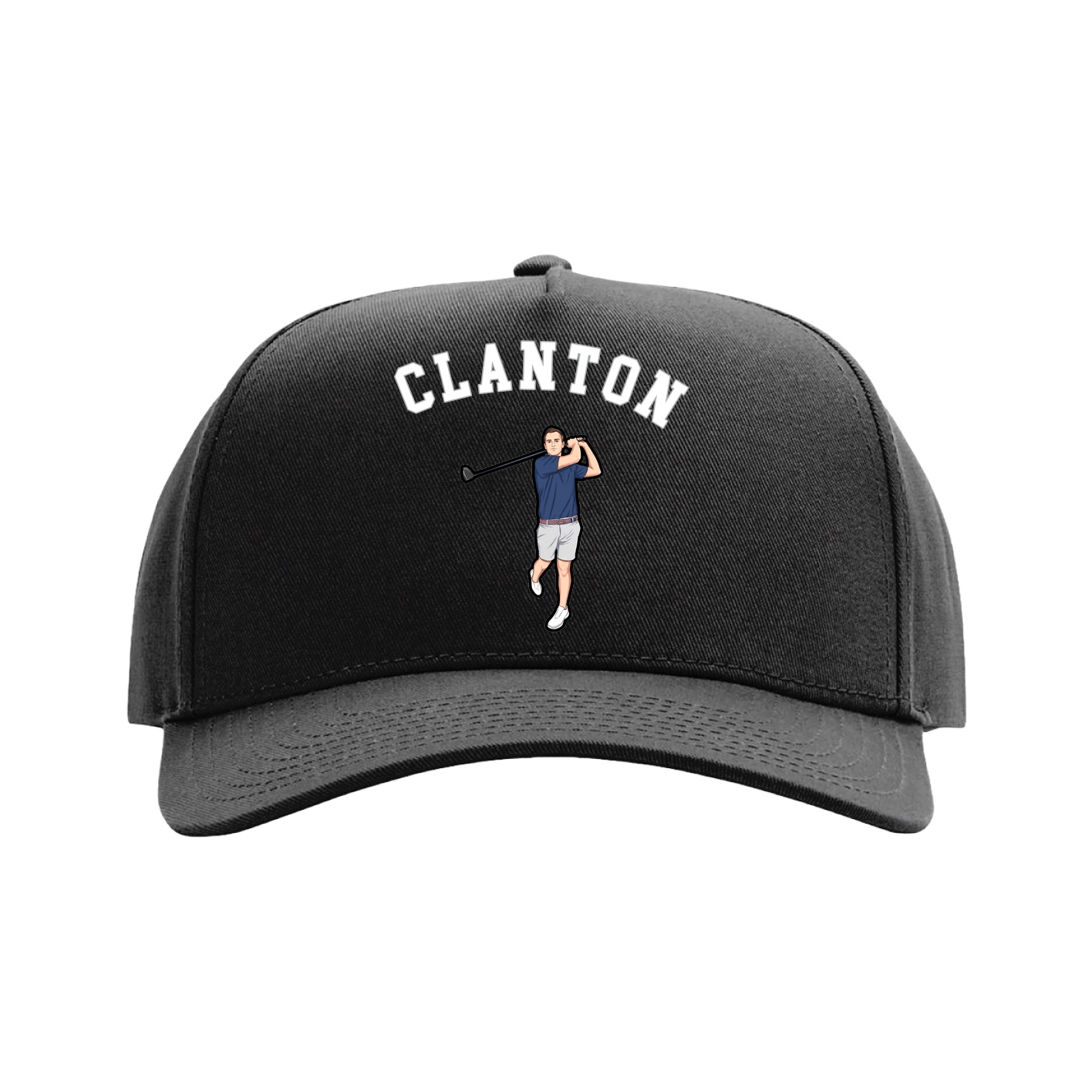 Full Fabric Five-Panel Champ Cap — Shirsey Arch in Black