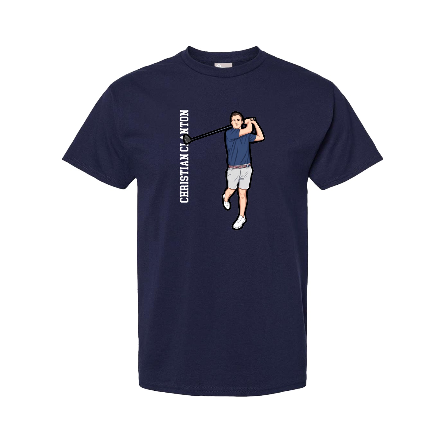 Tee — Name Vertical in Navy