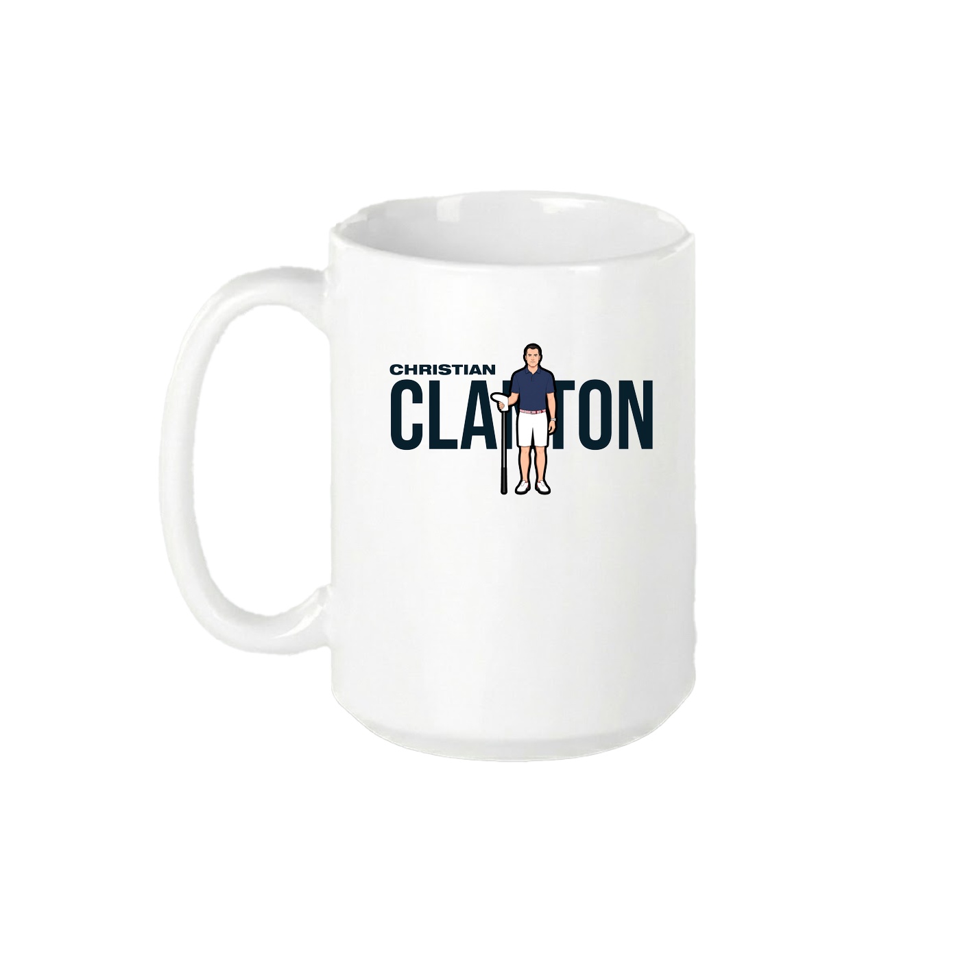 15oz Coffee Mug — Player Name in White