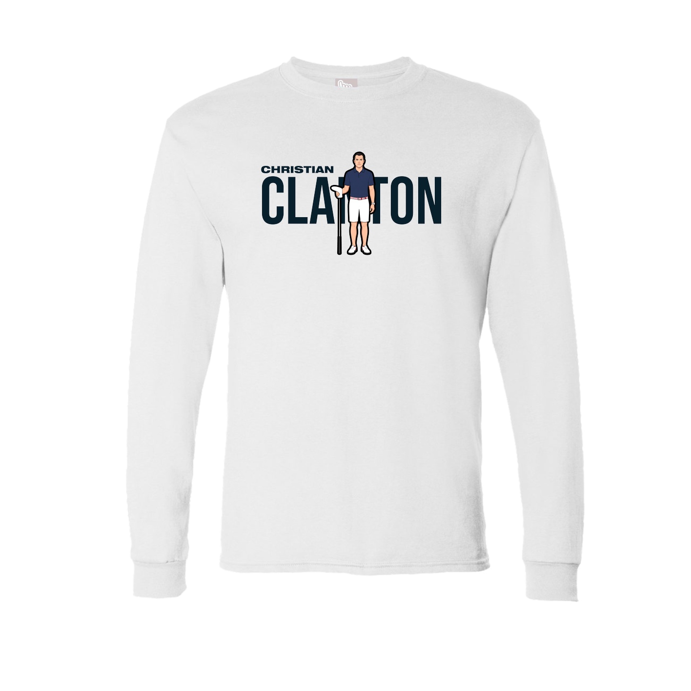 Long Sleeve Tee — Player Name in White