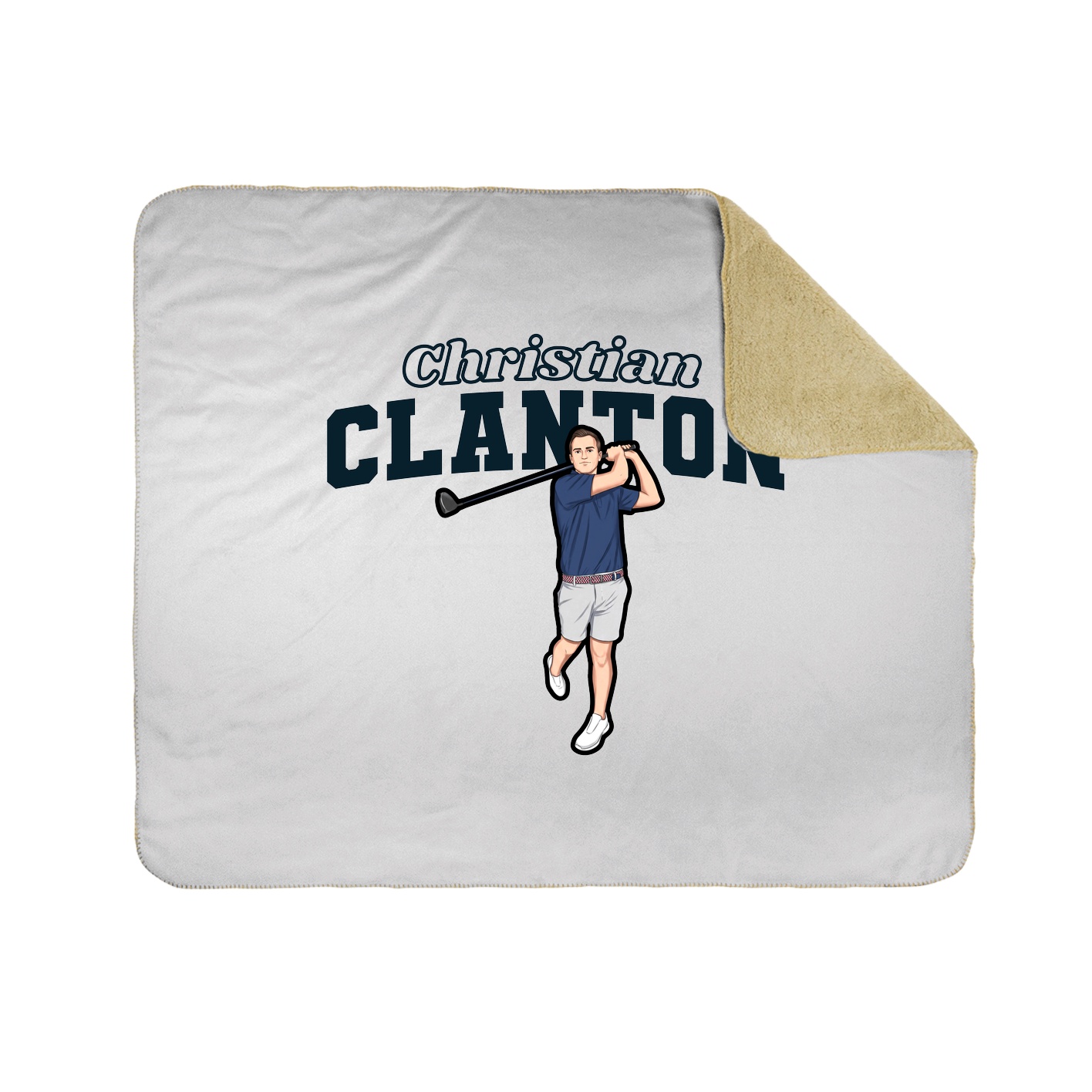 Throw Blanket — Name Arch in White