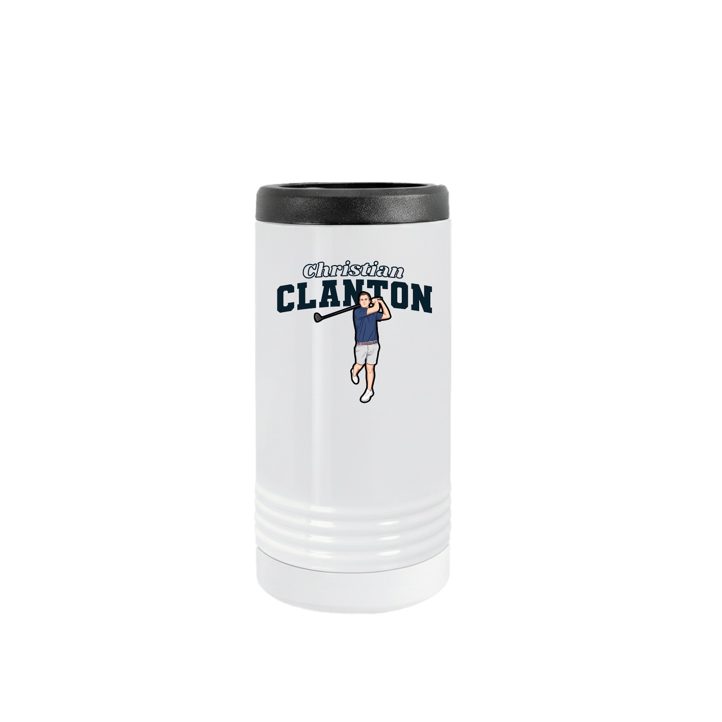 Slim Beverage Holder — Name Arch in White