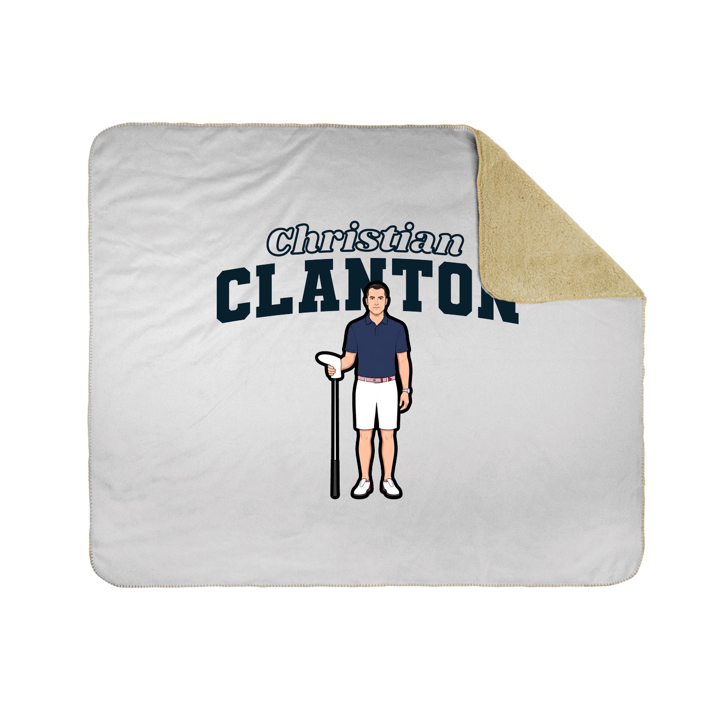 Throw Blanket — Name Arch in White