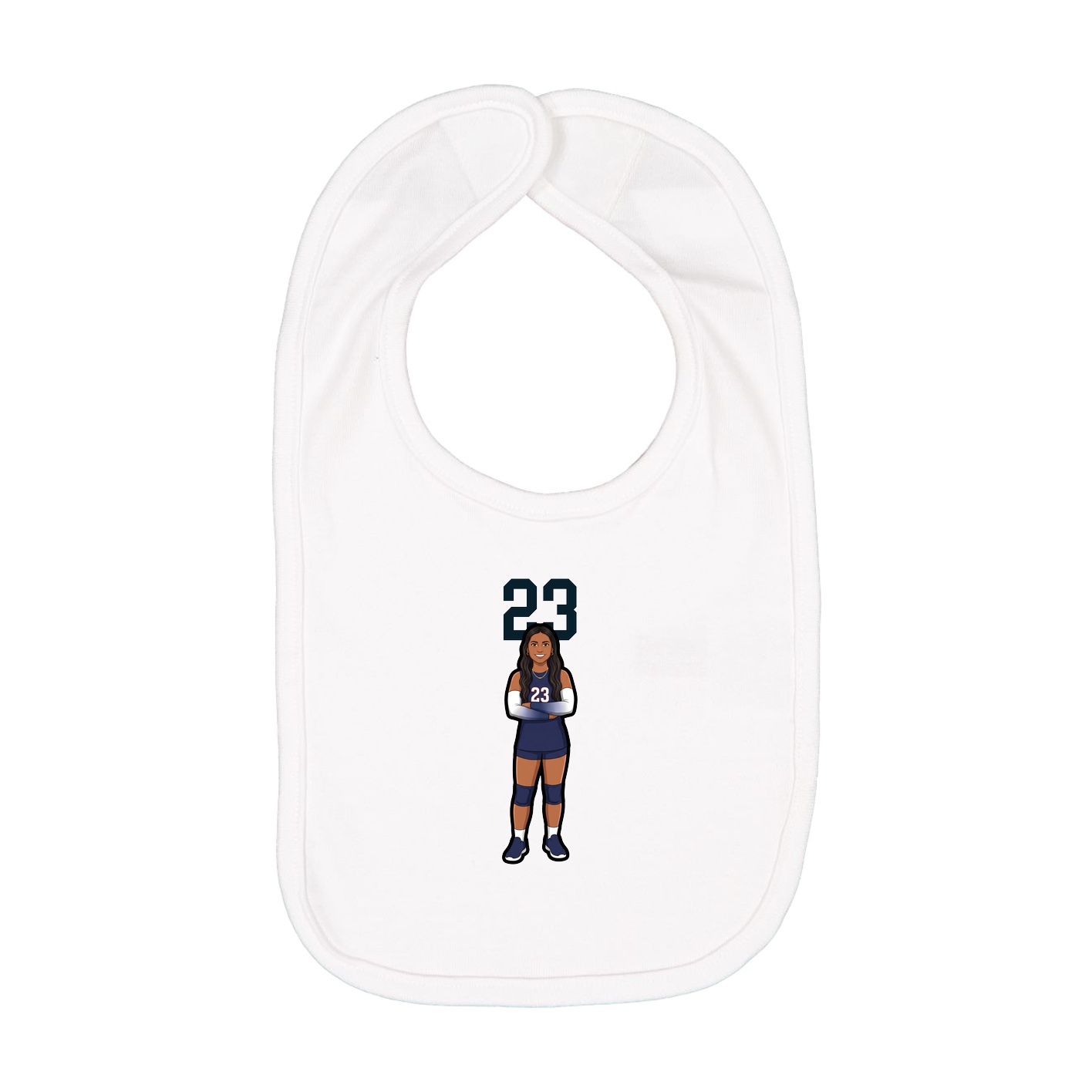 Infant Bib — Number Top in White