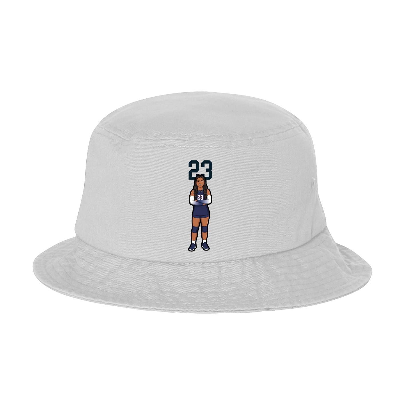 Bucket Cap — Number Top in White