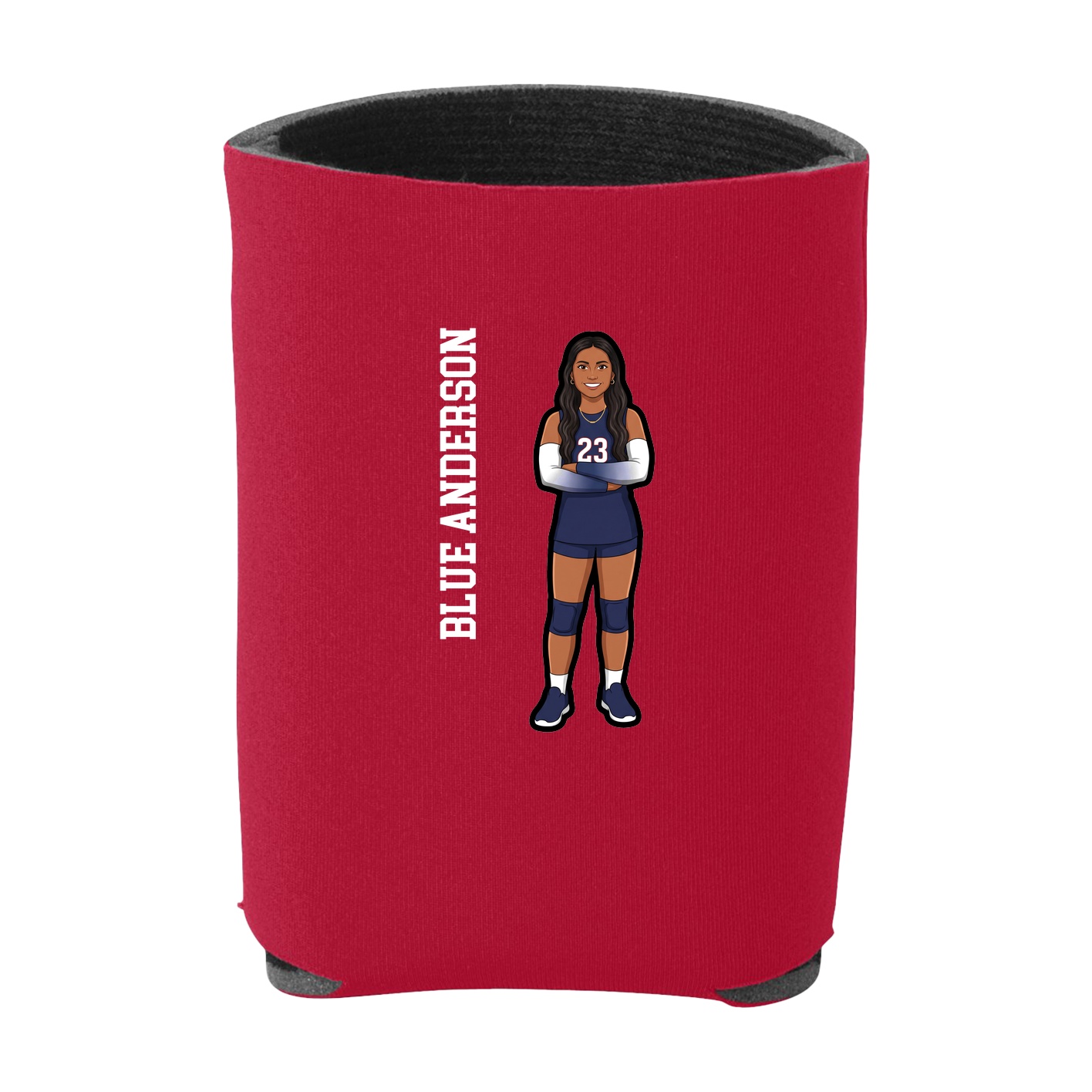Can Holder — Name Vertical in Red