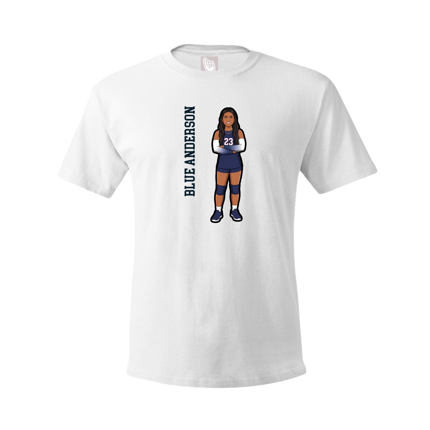 Youth Tee — Name Vertical in White