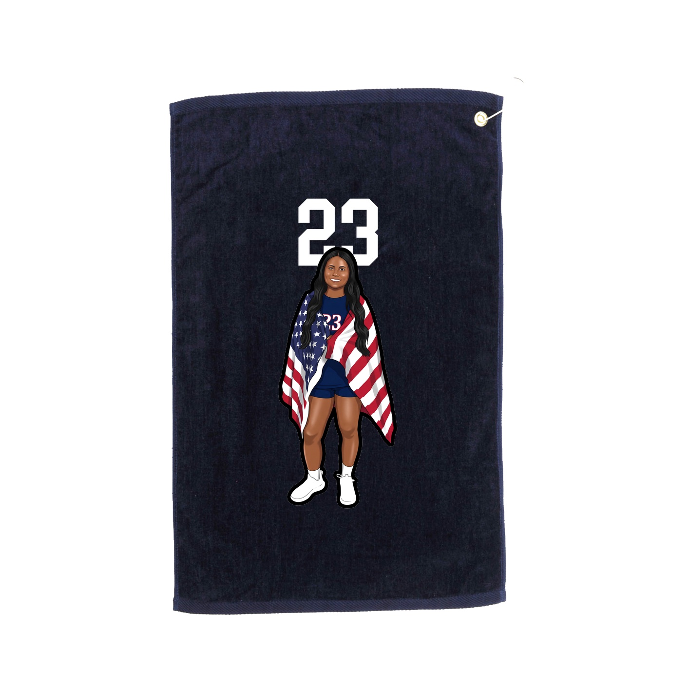Golf Towel — Number Top in Navy