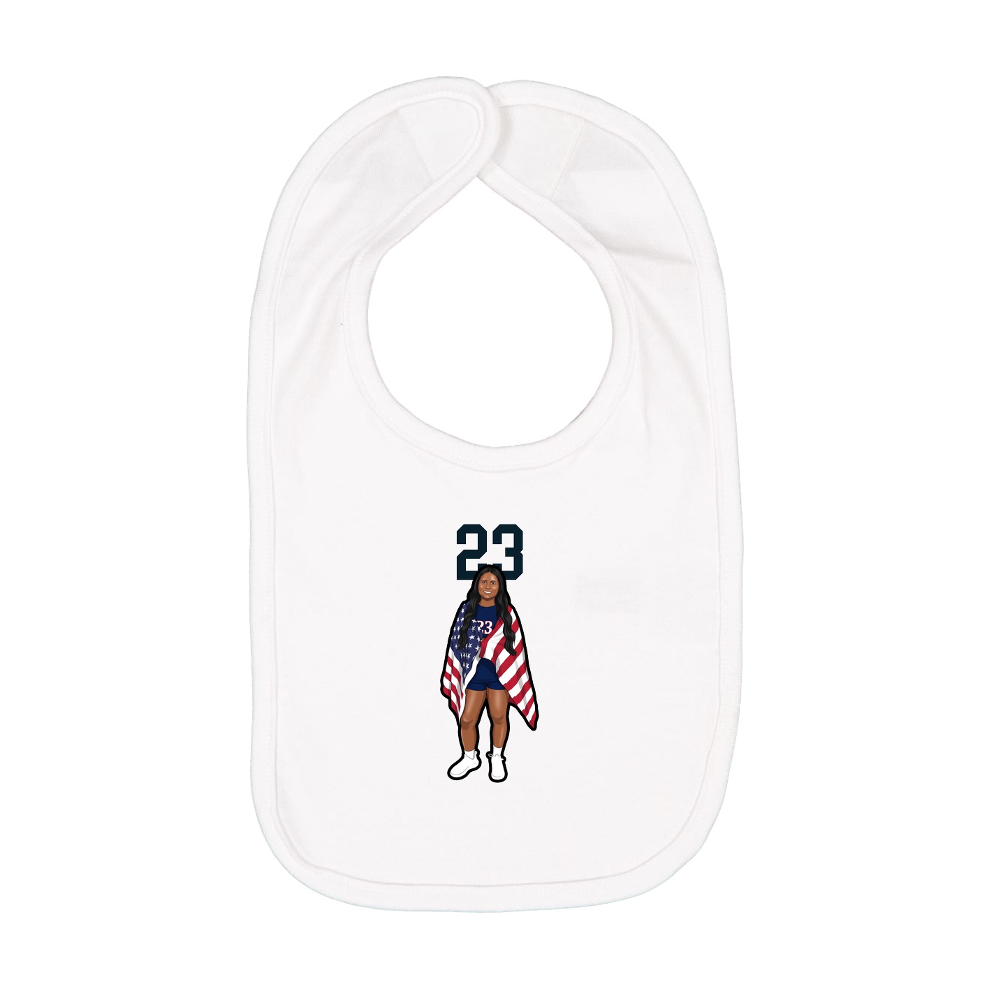 Infant Bib — Number Top in White