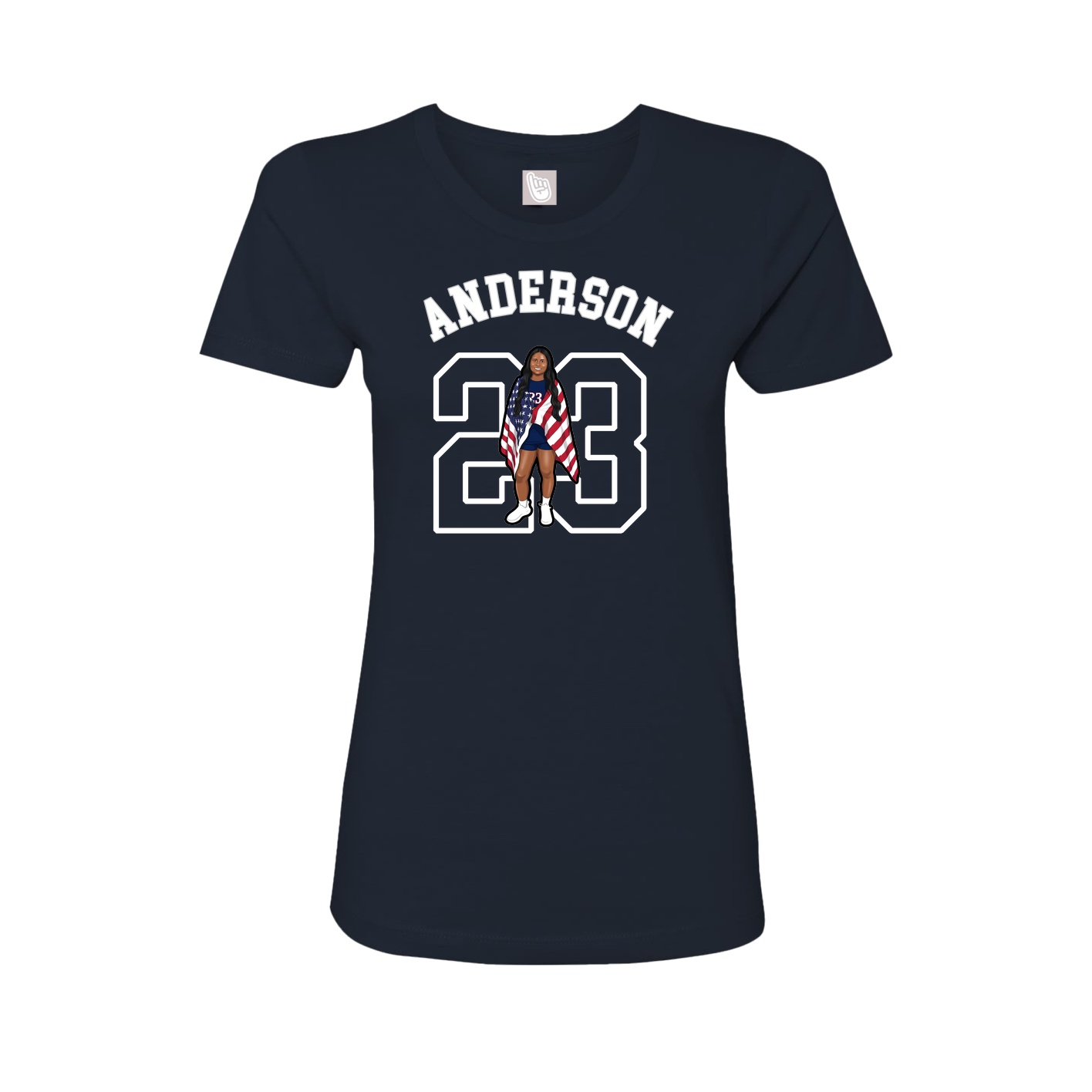 Fitted Women's Tee — Shirsey Arch in Navy