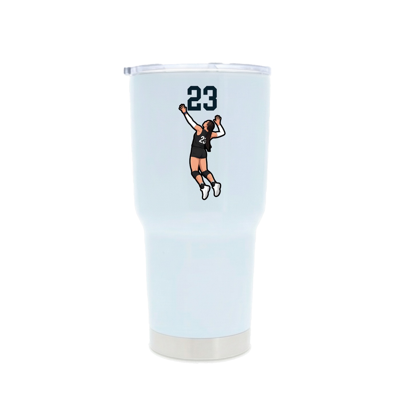 30oz Stainless Steel Tumbler — Number Top in White