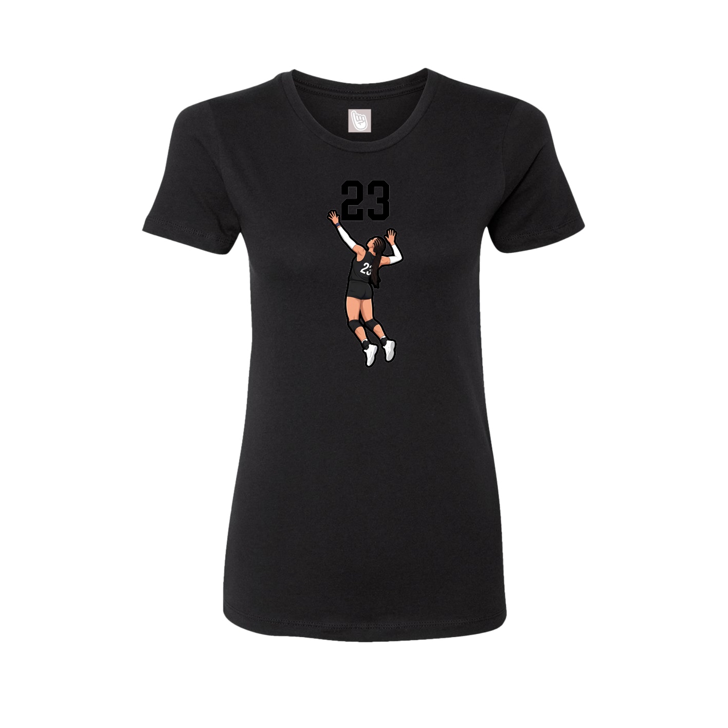 Fitted Women's Tee — Number Top in Black