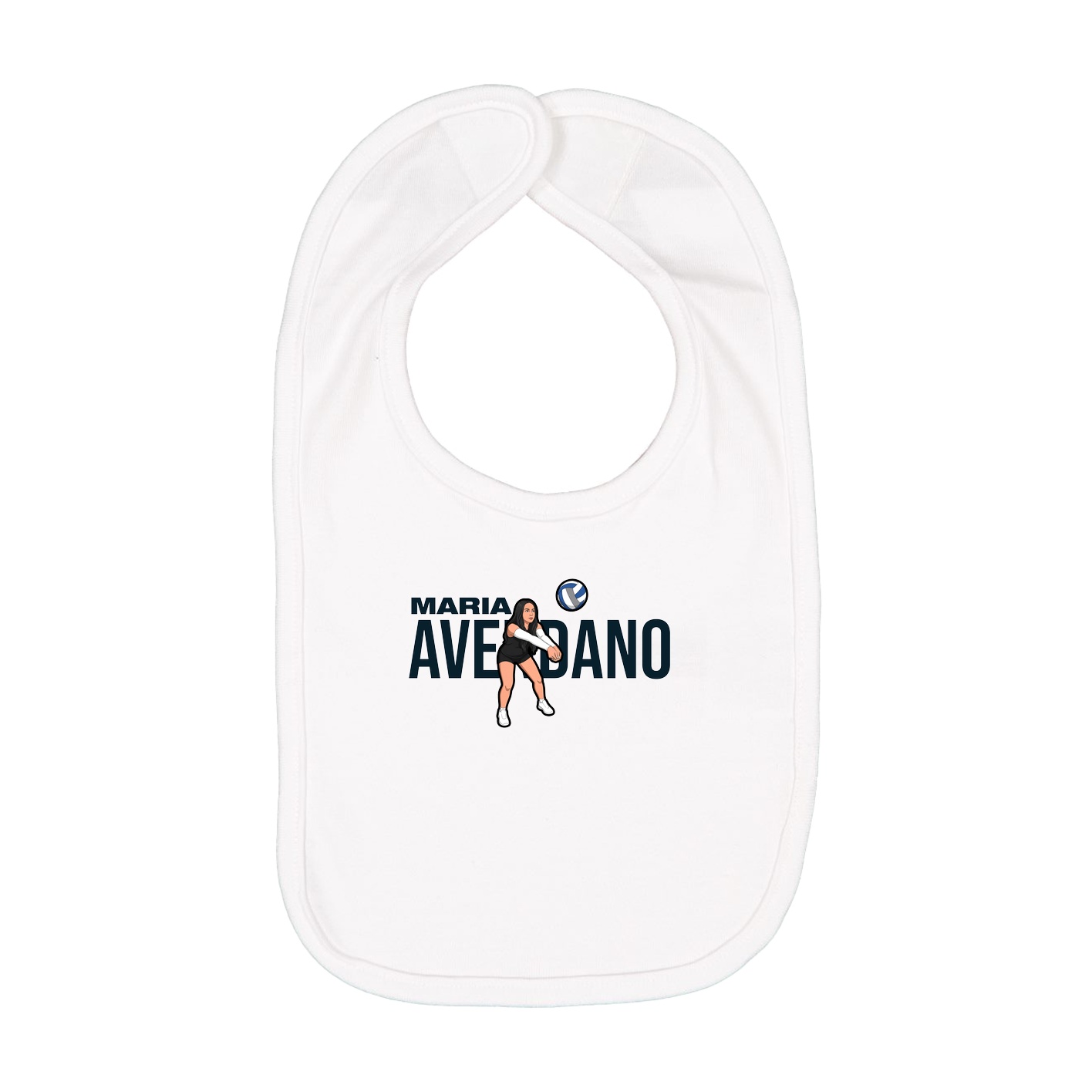 Infant Bib — Player Name in White