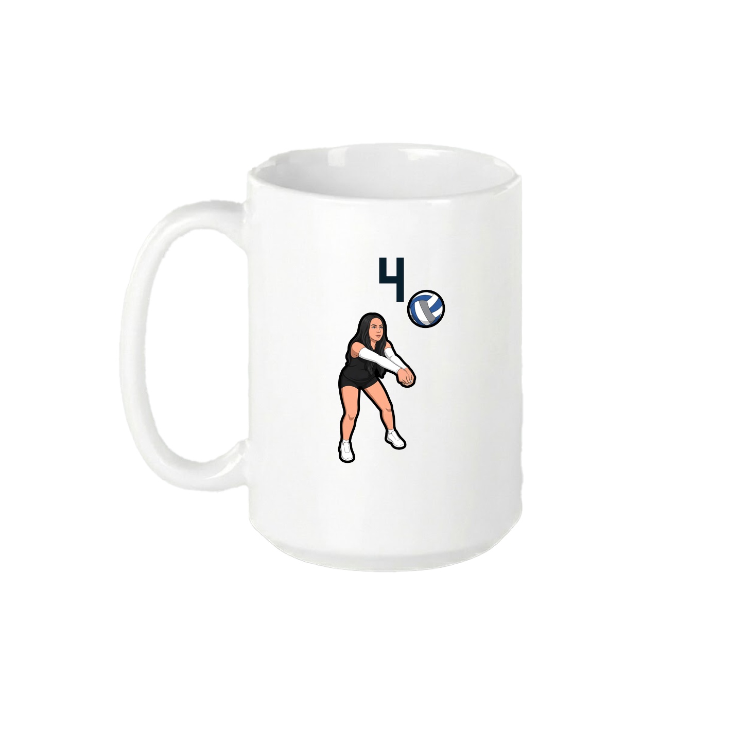 15oz Coffee Mug — Number Top in White
