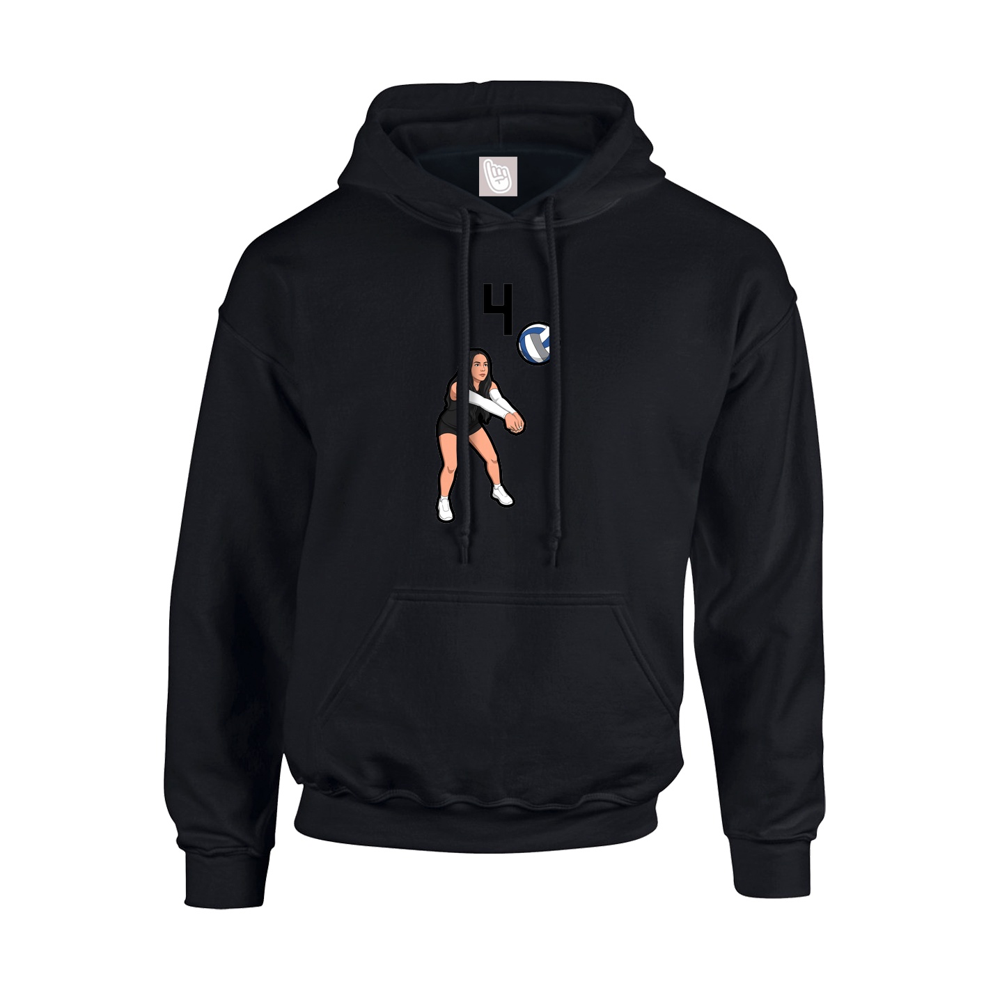 Hoodie — Number Top in Black