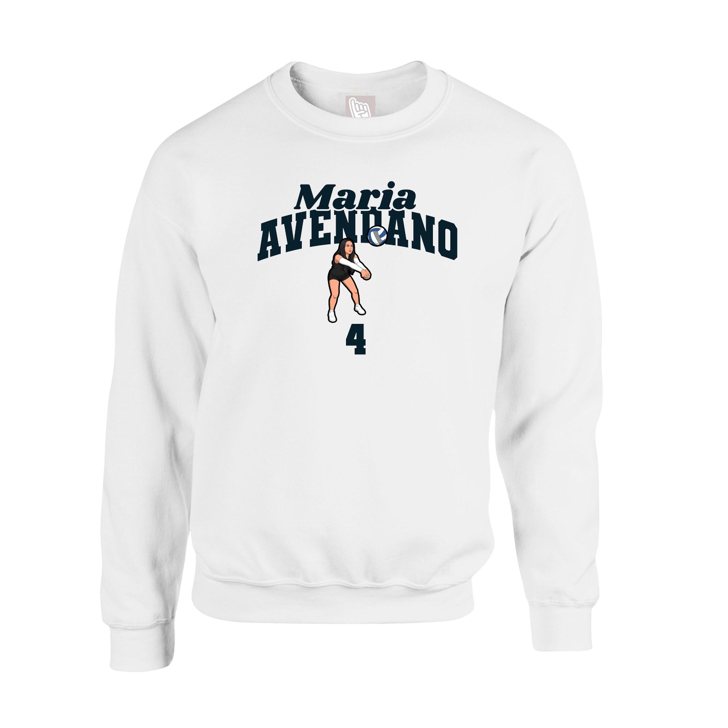 Fleece Crew — Signature Arch in White