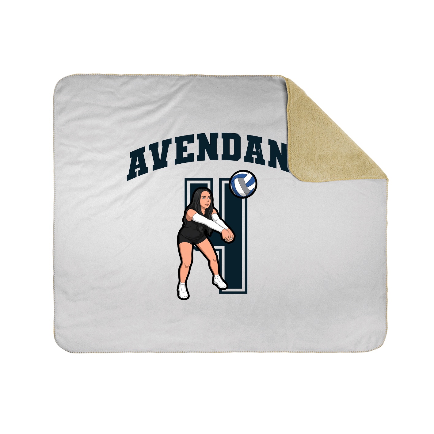 Throw Blanket — Number in White