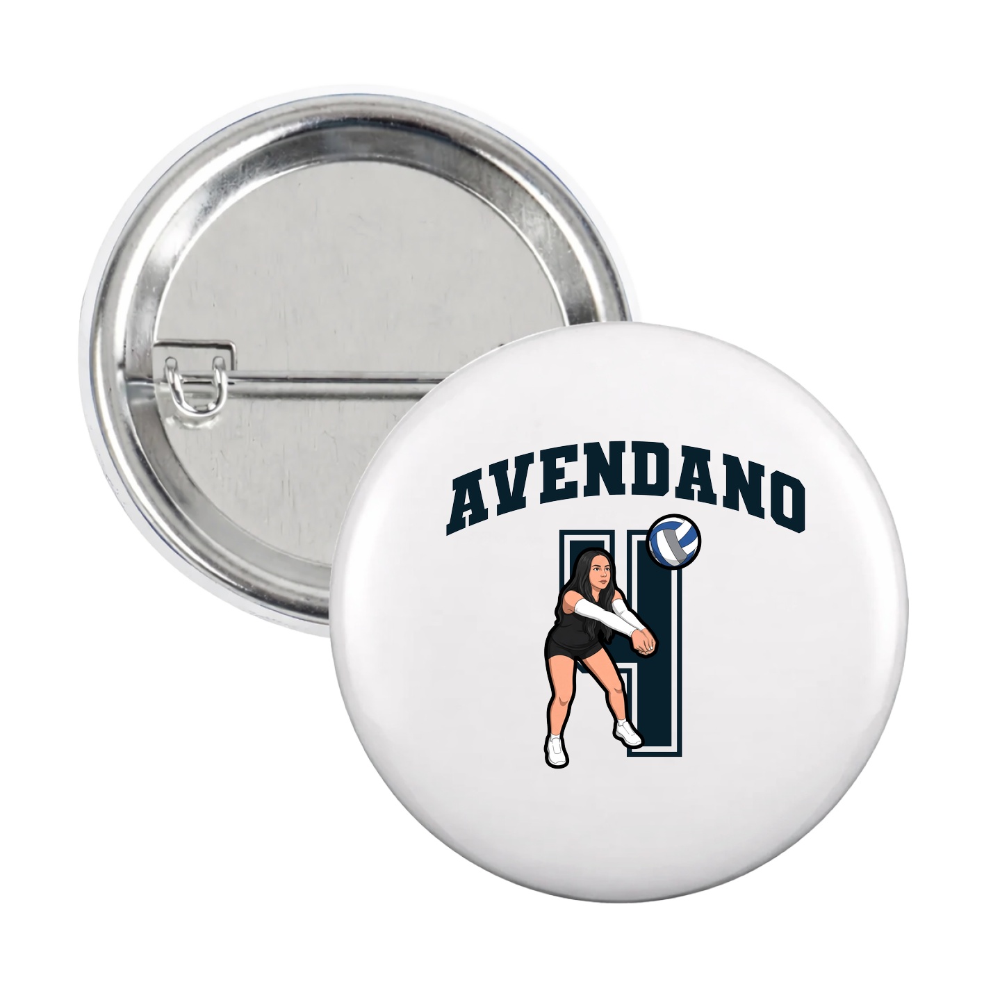 Game Day Button — Number in White