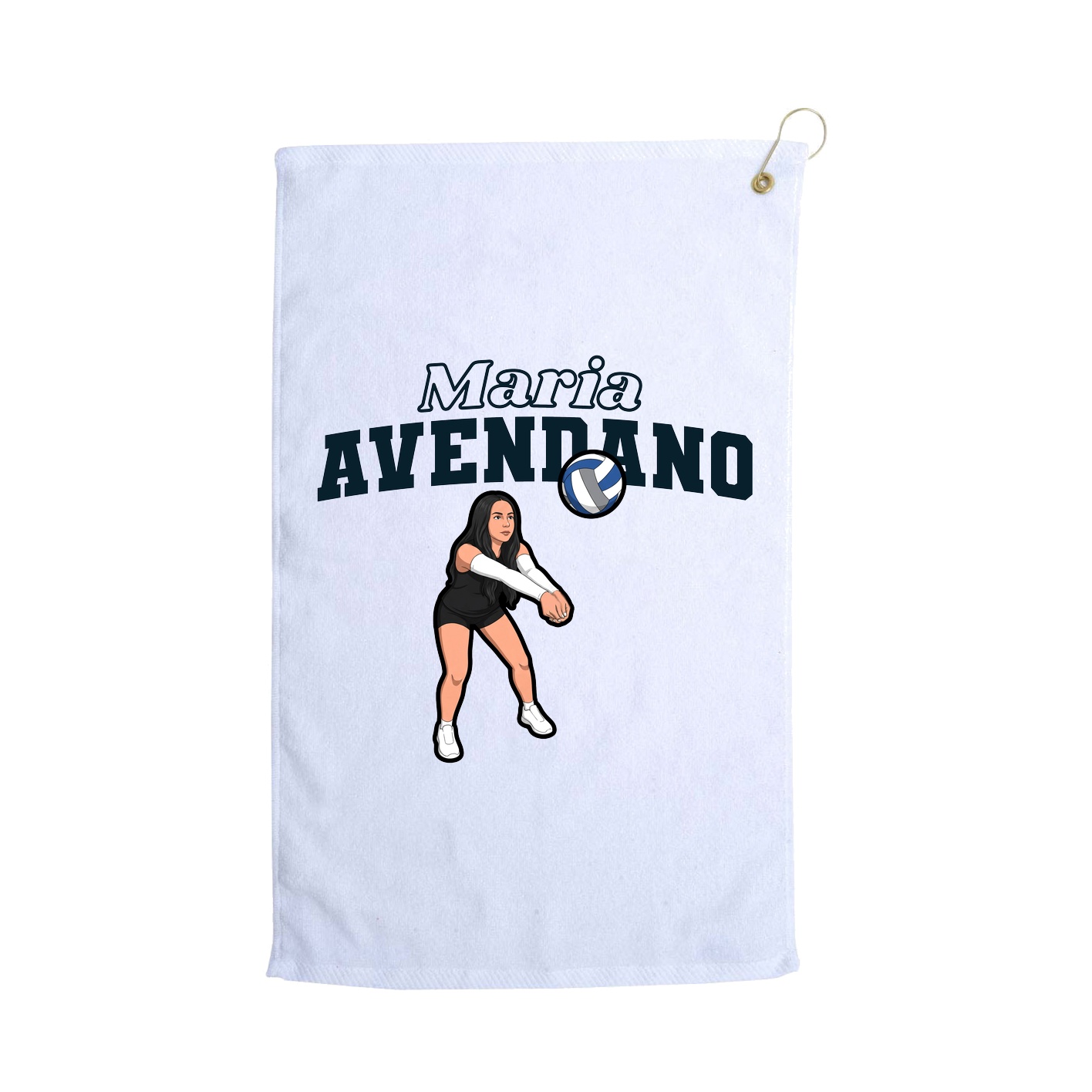 Golf Towel — Name Arch in White