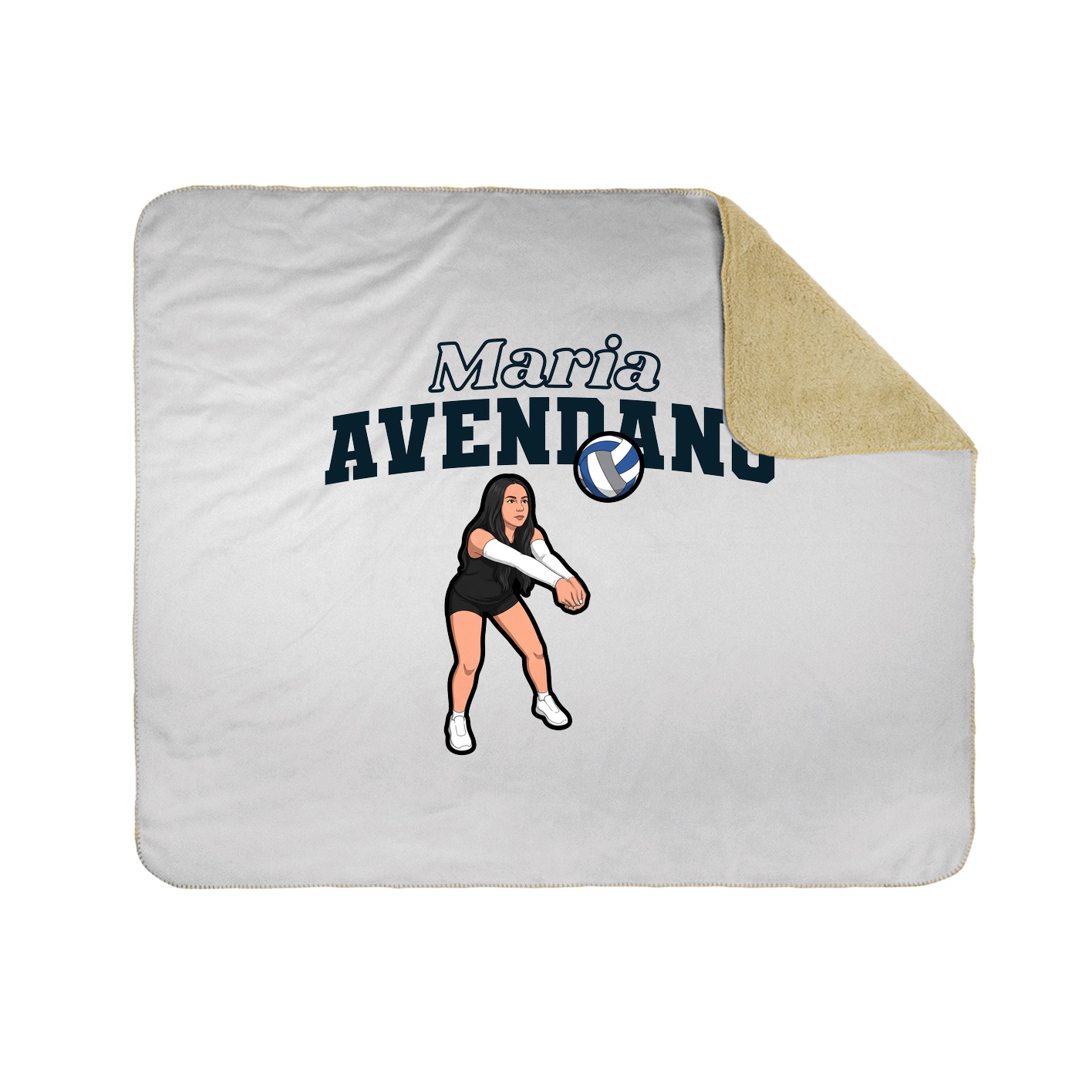 Throw Blanket — Name Arch in White