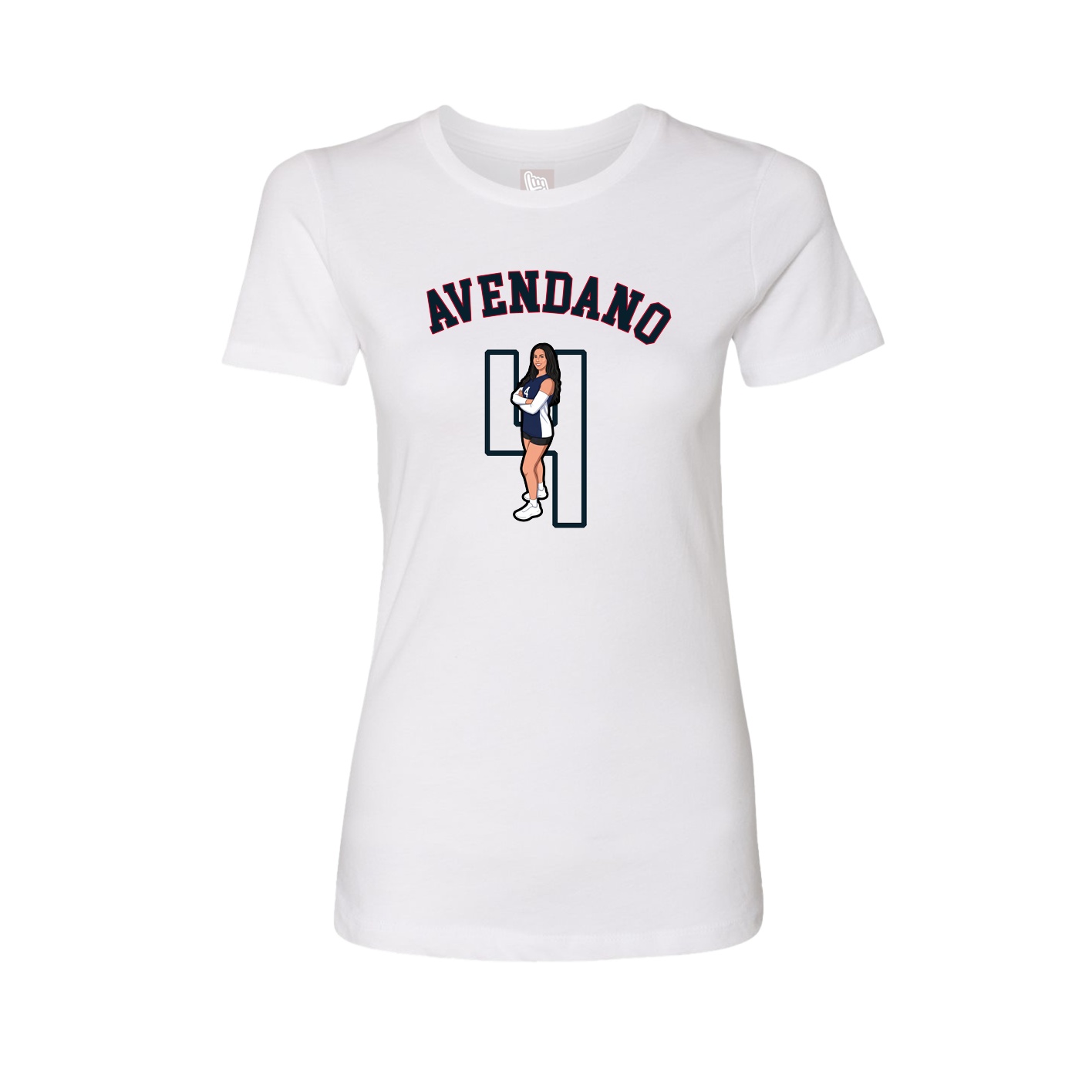 Fitted Women's Tee — Shirsey Arch in White