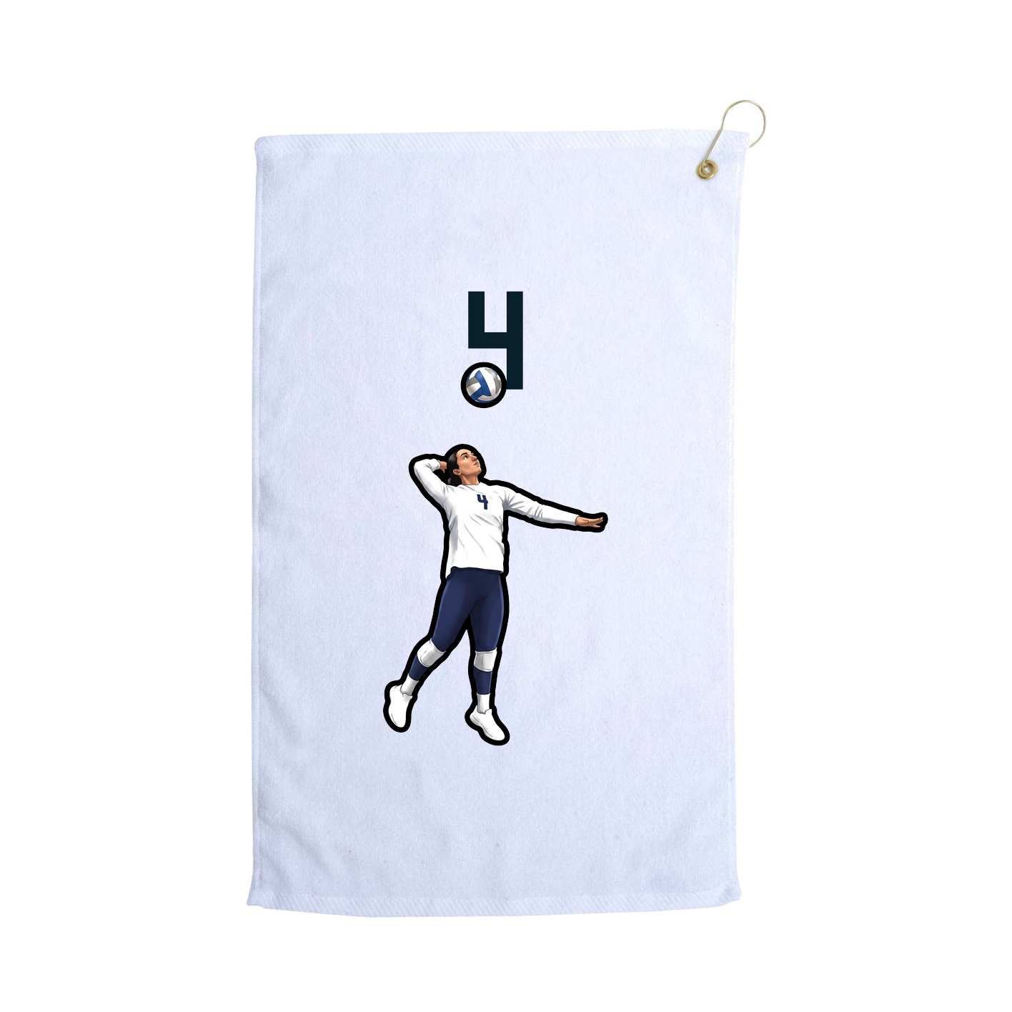 Golf Towel — Number Top in White