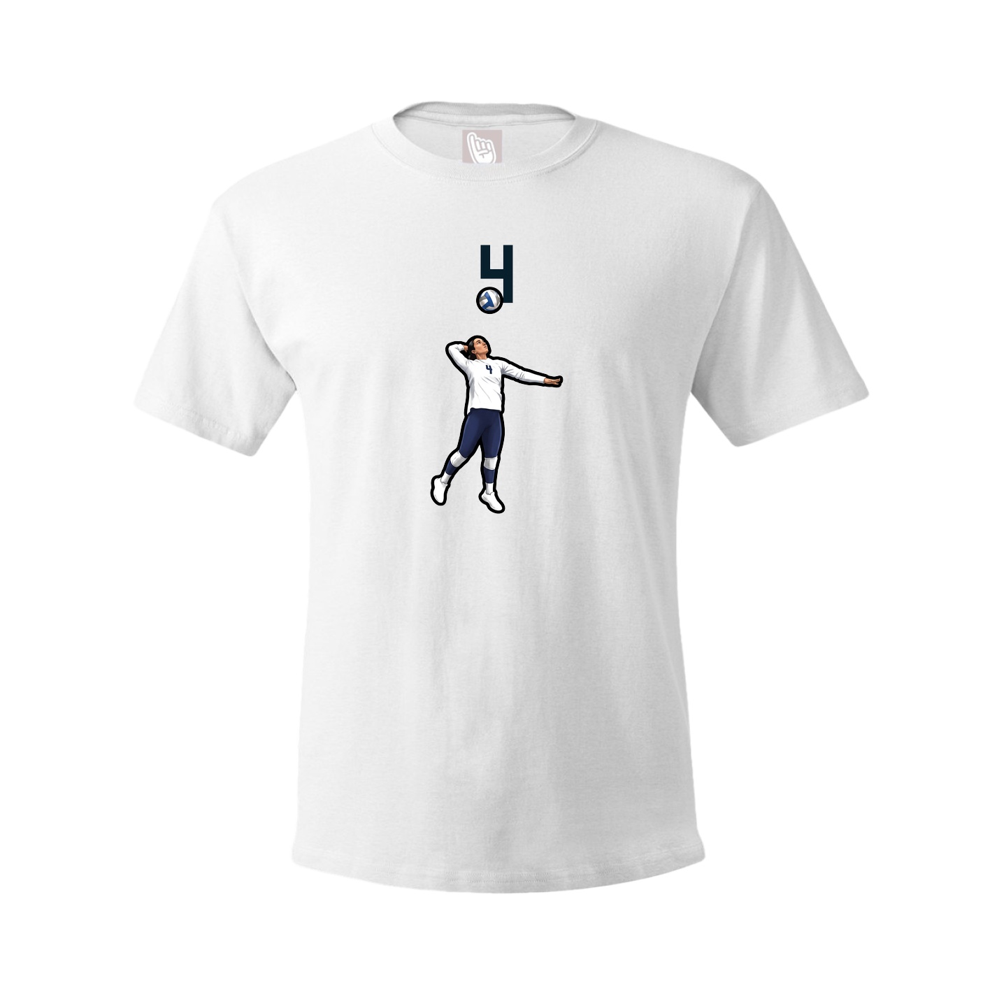 Youth Tee — Number Top in White